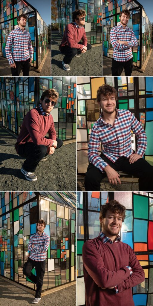 High school senior guy posing for his Orlando senior photo session. Modern and stylish senior portraits with natural light and bold edits.