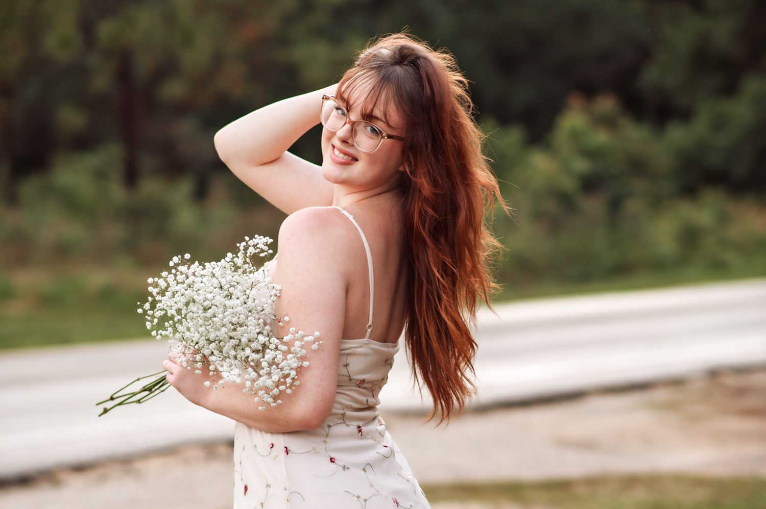 High school senior in a western-inspired outfit during her Orlando senior pictures